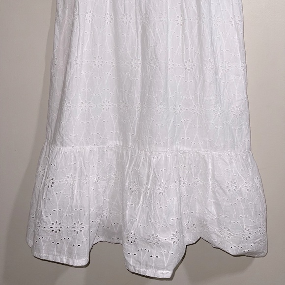 Lucky Brand Cotton Eyelet Tiered Sun Dress in White - size Small - NWT - Picture 7 of 10